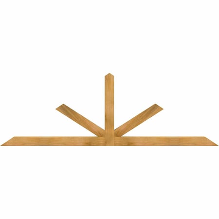 Ekena Millwork Saratoga Rough Sawn Timber Gable Bracket, Western Red Cedar, 96"W x 32"H x 4"D x 4"F, 8/12 Pitch GBW096X32X0404SAR00RWR